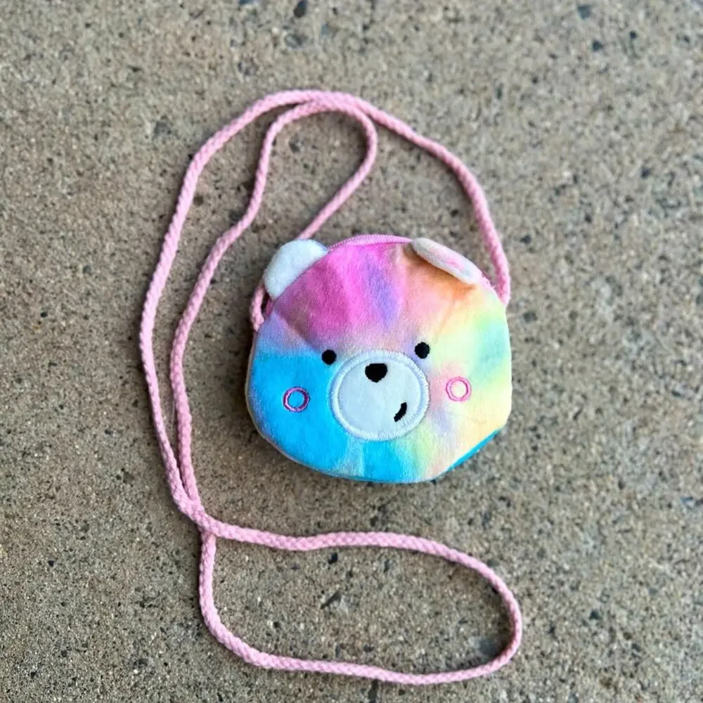 Rainbow Plush Bear Crossbody Bag